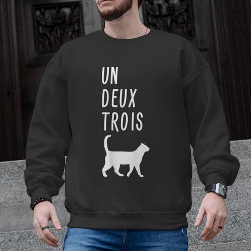 Un Deux Trois Cat Shirt French Teacher Men Graphic Sweatshirt - teacherstshirts.com AU