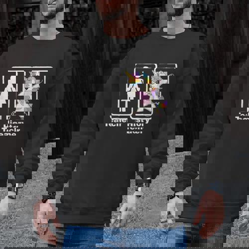 Unicorn History Teacher T-Shirt History Teacher Men Graphic Sweatshirt - teacherstshirts.com