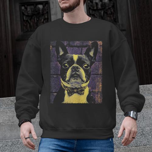Vintage Boston Terrier Dog Men Graphic Sweatshirt - Bostonterriersmerch.com