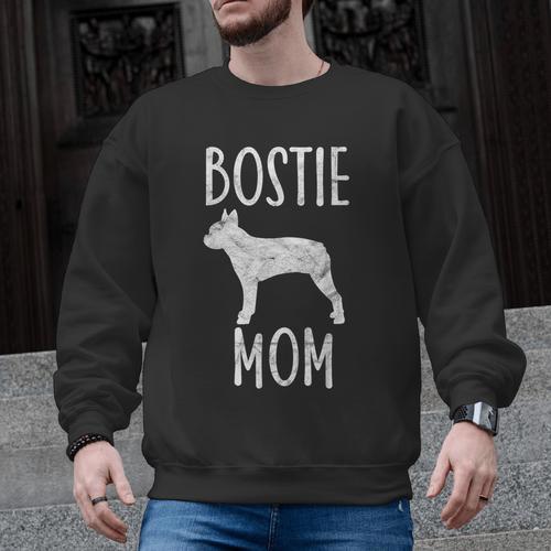 Vintage Boston Terrier Mom Dog Owner Bostie Mother Men Graphic Sweatshirt - Bostonterriersmerch.com