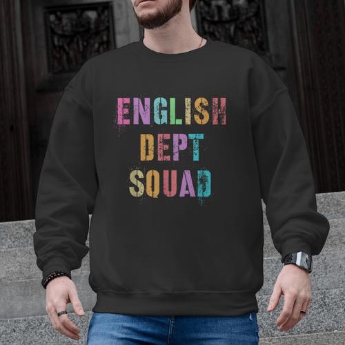 Vintage ENGLISH DEPT SQUAD Back To School Teacher Student Men Graphic Sweatshirt - teacherstshirts.com AU
