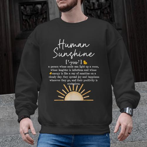 Vintage Human Sunshine Definition Teachers Mom Boss Women Men Graphic Sweatshirt - teacherstshirts.com CA
