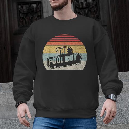 Vintage Retro The Pool Boy Men Graphic Sweatshirt - Bostonterriersmerch.com