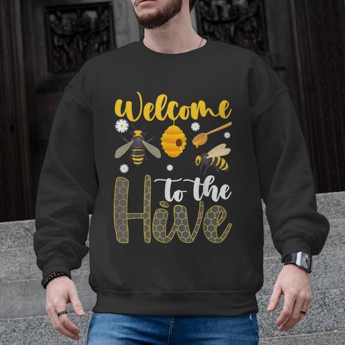 Welcome To The Hive Bee Teacher Back To School Men Graphic Sweatshirt - teacherstshirts.com