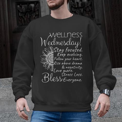 Wellness Wednesday Nurse Counselor Teacher Quotes Men Graphic Sweatshirt - teacherstshirts.com UK