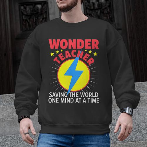 Wonder Teacher Costume Shirt Teacher Halloween Costume Men Women Men Graphic Sweatshirt - teacherstshirts.com AU