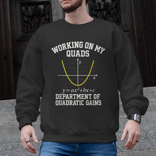Working On My Quads Algebra Math Gym Teacher Men Graphic Sweatshirt - teacherstshirts.com