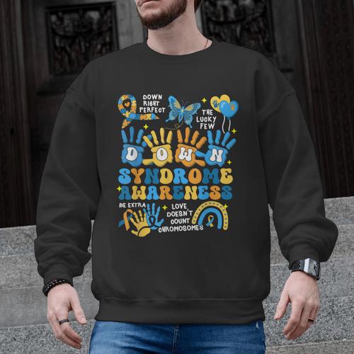 World Down Syndrome Day Awareness T21 Teacher Women Men Kids Men Graphic Sweatshirt - teacherstshirts.com