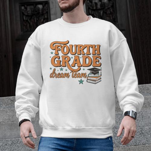 4th Grade Back To School Fourth Grade Dream Team Teacher Men Graphic Sweatshirt - teacherstshirts.com AU