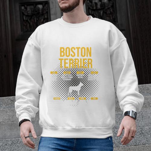 Anatomy Of Boston Terrier Dog Lover Men Graphic Sweatshirt - Bostonterriersmerch.com