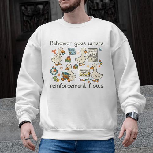 Behavior Analyst Silly Goose RBT ABA Therapy Sped Teacher Men Graphic Sweatshirt - teacherstshirts.com AU