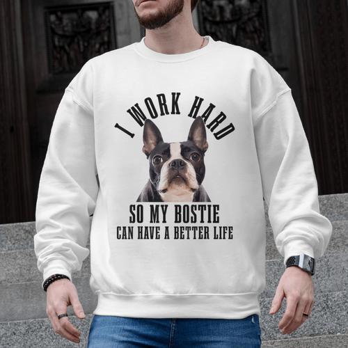 Bostie Mama Dog Dad Boston Terrier For Men Women Men Graphic Sweatshirt - Bostonterriersmerch.com