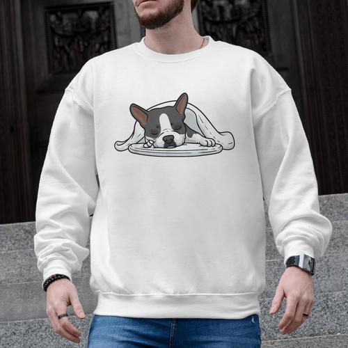 Boston Terrier Dog Official Sleeping Men Women Girls Kids Men Graphic Sweatshirt - Bostonterriersmerch.com