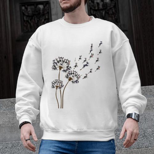 Boston Terrier Flower Fly Dandelion Dog Lover Dog Dad Men Graphic Sweatshirt - Bostonterriersmerch.com