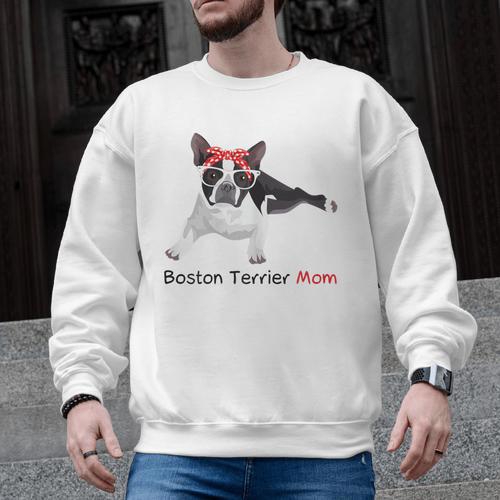 Boston Terrier Mom Bandana Boston Terrier Dog Men Graphic Sweatshirt - Bostonterriersmerch.com