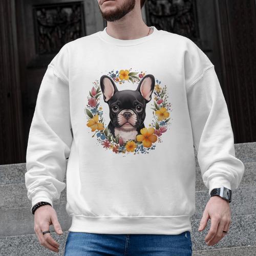 Boston Terrier Mom Floral Bostie Dog Lover Flowers Cute Men Graphic Sweatshirt - Bostonterriersmerch.com