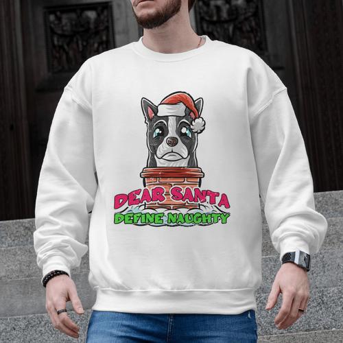 Boston Terrier Santa Claus Christmas Dog Men Graphic Sweatshirt - Bostonterriersmerch.com