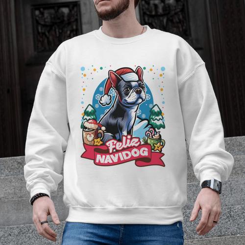 Boston Terrier Santa Claus Coffee Mug Merry Christmas Dogs Men Graphic Sweatshirt - Bostonterriersmerch.com