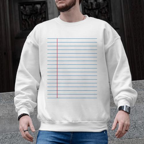 College Ruled Lined Paper Student Teacher Professor Costume Men Graphic Sweatshirt - teacherstshirts.com AU