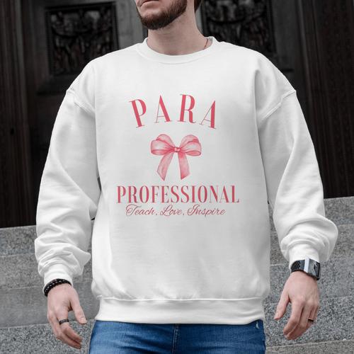 Coquette Bow Paraprofessional School Para Squad Teacher Aide Men Graphic Sweatshirt - teacherstshirts.com AU