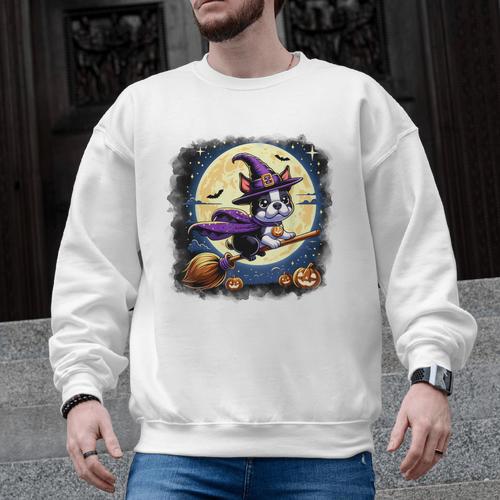 Cute Boston Terrier Halloween Costume Dog Lover Women Girls Men Graphic Sweatshirt - Bostonterriersmerch.com