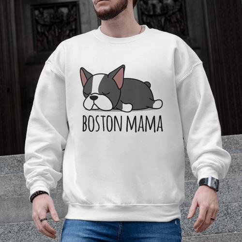 Cute Boston Terrier Boston Mama Men Graphic Sweatshirt - Bostonterriersmerch.com