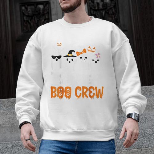 Cute Ghost Team Pre K Boo Crew Halloween Teacher Student Men Graphic Sweatshirt - teacherstshirts.com DE