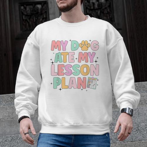 My Dog Ate My Lesson Plan Kindergarten Teacher Dog Lover For Men Women Men Graphic Sweatshirt - teacherstshirts.com AU