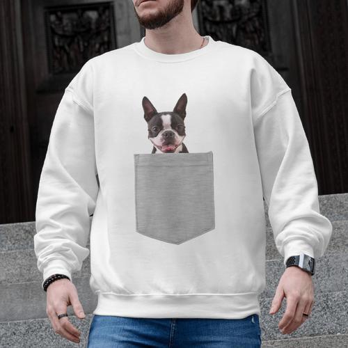 Dog In Your Pocket Boston Terrier For Men Women Girls Kids Men Graphic Sweatshirt - Bostonterriersmerch.com