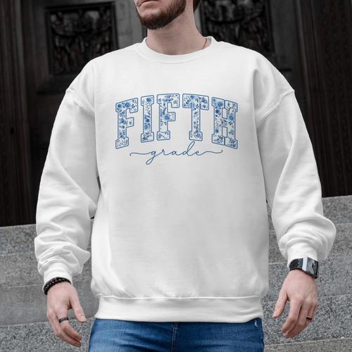 Fifth Grade Toile De Jouy Back To School Teachers Kids Men Graphic Sweatshirt - teacherstshirts.com