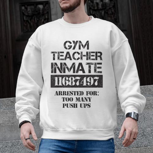 Halloween Gym Teacher Prisoner Costume Men Graphic Sweatshirt - teacherstshirts.com AU