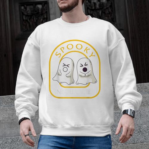 Halloween Math Teacher Cottagecore Spooky Inequalities Ghost Men Graphic Sweatshirt - teacherstshirts.com