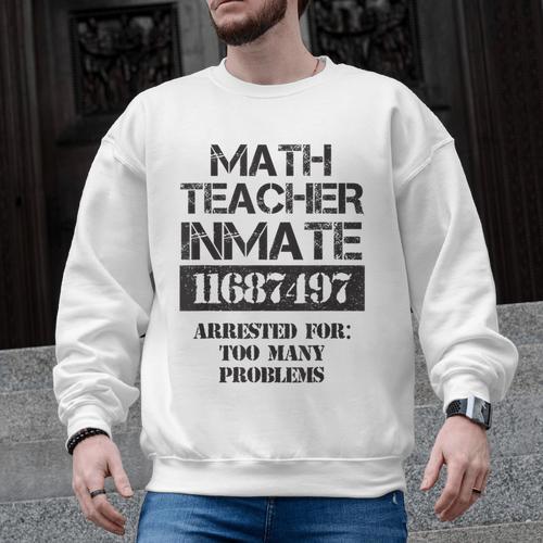 Halloween Math Teacher Prisoner Costume Men Graphic Sweatshirt - teacherstshirts.com AU