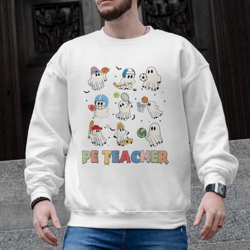 Halloween PE Teacher Spooky Physical Education Teacher Men Graphic Sweatshirt - teacherstshirts.com AU