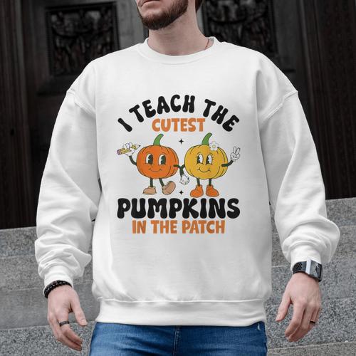 Halloween Teacher I Teach The Cutest Pumpkins In The Patch Men Graphic Sweatshirt - teacherstshirts.com UK