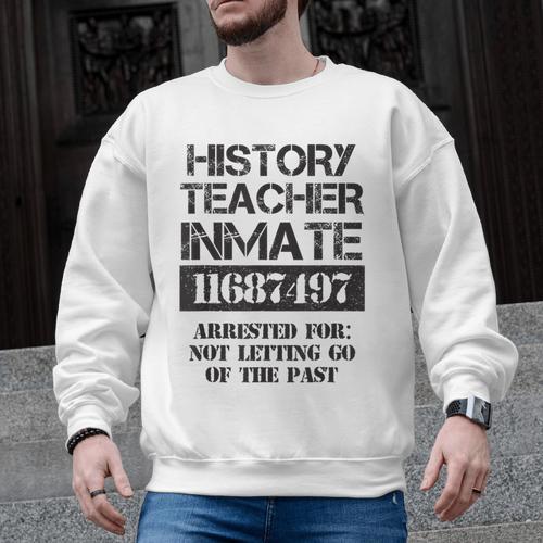 Halloween History Teacher Prisoner Costume Men Graphic Sweatshirt - teacherstshirts.com AU