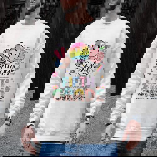 Hello 5th Grade Boy Girl Teacher Back To School 5th Grade Men Graphic Sweatshirt - teacherstshirts.com