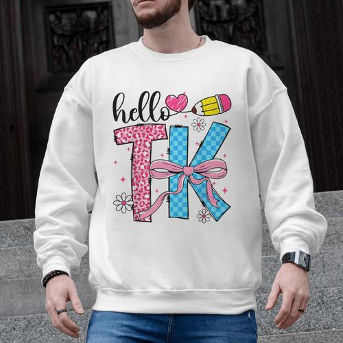 Hello TK Transitional Kindergarten Back To School Teacher Men Graphic Sweatshirt - teacherstshirts.com AU