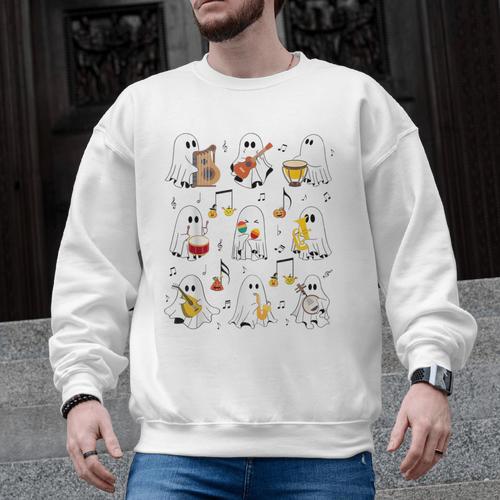 It's A Bootiful Day To Make Music Ghost Teacher Men Graphic Sweatshirt - teacherstshirts.com