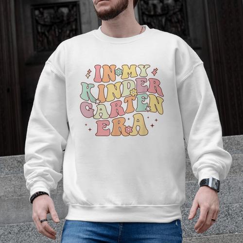 In My Kindergarten Era Retro Back To School Teacher Student Men Graphic Sweatshirt - teacherstshirts.com