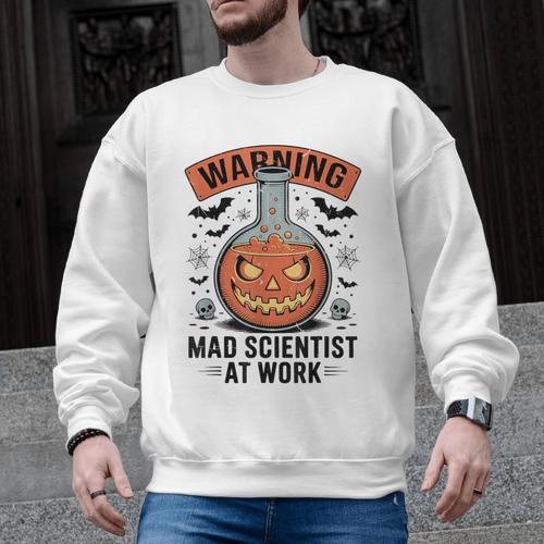 Mad Scientist Pumpkin Science Teacher Halloween Costume Kids Men Graphic Sweatshirt - teacherstshirts.com UK