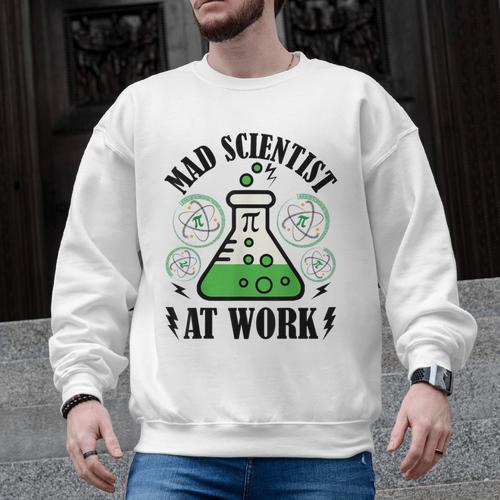 Mad Scientist Science Teacher Halloween Costume Teen Girls Men Graphic Sweatshirt - teacherstshirts.com