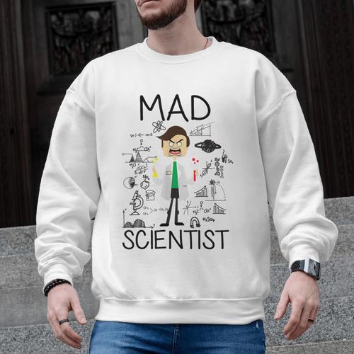 Mad Scientist Shirt Kids Boys Youth Science Teacher Men Graphic Sweatshirt - teacherstshirts.com UK