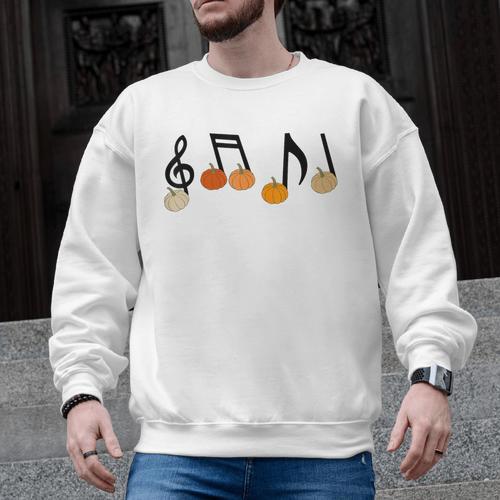 Music Notes Pumpkin Music Teacher Musician Fall Halloween Men Women Kids Men Graphic Sweatshirt - teacherstshirts.com AU