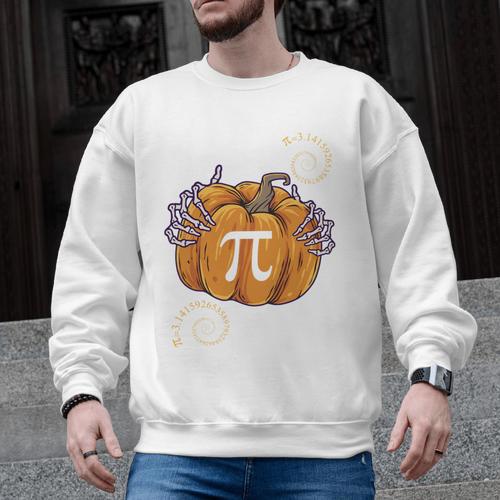 Pi Day Pumpkin Pi Math Teacher Halloween Costume Men Graphic Sweatshirt - teacherstshirts.com