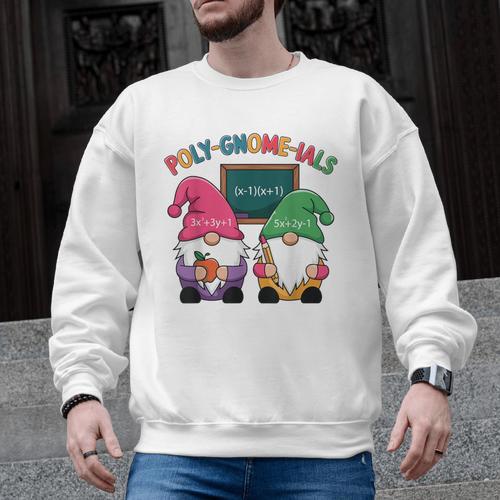 Poly-Gnome-Ials Algebra Teacher Calcul Teacher Men Graphic Sweatshirt - teacherstshirts.com AU
