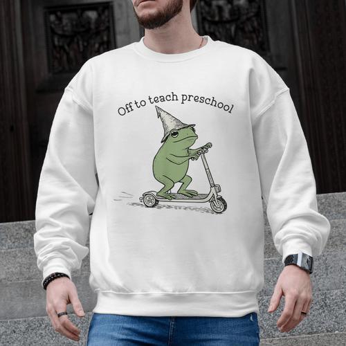 Pre K Grade Teacher Frog Back To School Preschool Men Graphic Sweatshirt - teacherstshirts.com