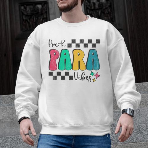 Pre-K Paraprofessional Teacher Back To School Vibes Men Graphic Sweatshirt - teacherstshirts.com