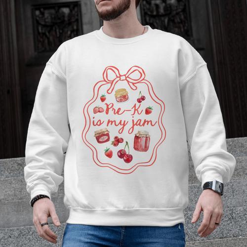 Preschool Pre-K Is My Jam Strawberry Girl Teacher Kids Men Graphic Sweatshirt - teacherstshirts.com