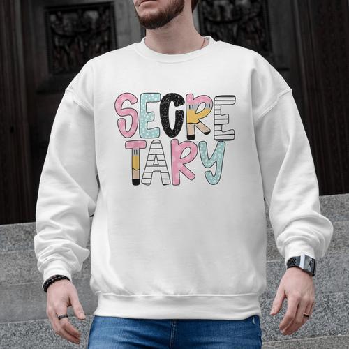 Retro Secretary Back To School Teacher Appreciation Men Graphic Sweatshirt - teacherstshirts.com